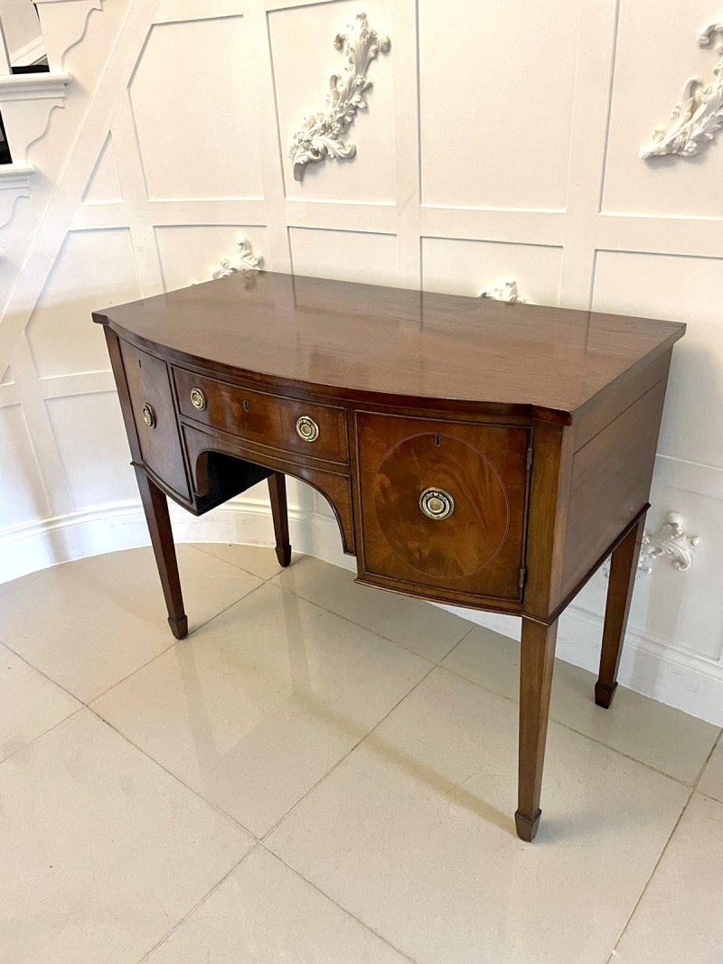 Small Antique Victorian Quality Mahogany Bow Fronted Sideboard - Image 2